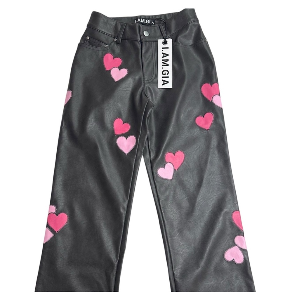 I.am.Gia heart leather pants